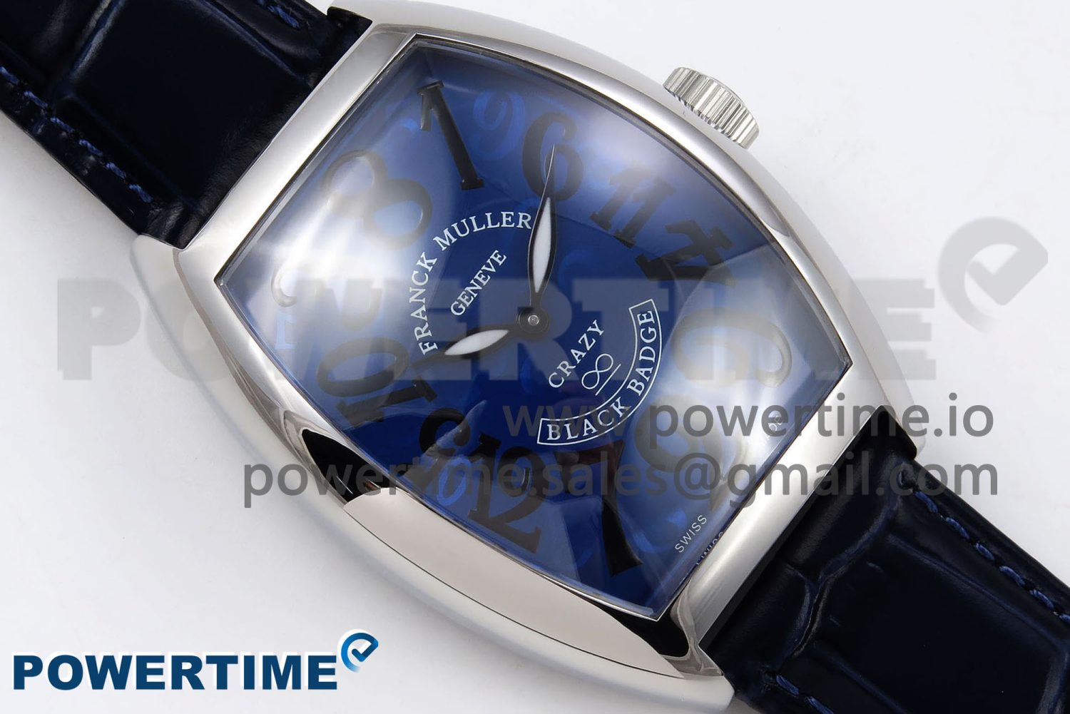Crazy Hours SS TWF Best Edition Blue Dial on Blue Leather Strap A23J - Image 3