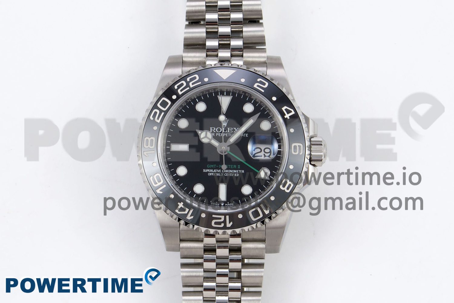 GMT-Master II 126710 GRNR Black/Gray Ceramic 904L Steel 3EF 1:1 Best Edition on Jubilee Strap VR3285 - Image 1