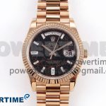 DayDate 40 RG QF Best Edition 904L Steel Slate Eisenkiesel Dial on President Bracelet VR3255 V4 (Gain Weight)