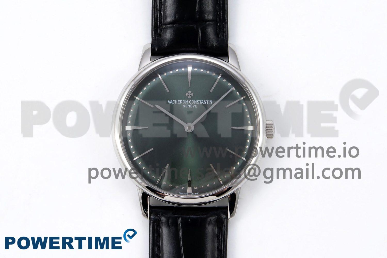 Patrimony SS KZF Best Edition Green Dial on Black Leather Strap MIYOTA 9015 - Image 1