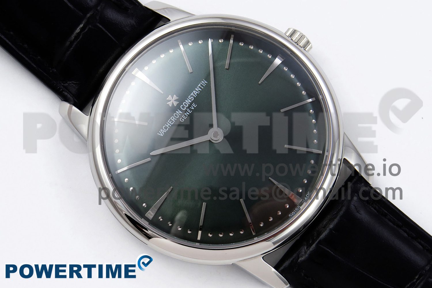 Patrimony SS KZF Best Edition Green Dial on Black Leather Strap MIYOTA 9015 - Image 3