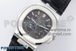 Nautilus 5712 SS PPF 1:1 Best Edition Gray Dial on Black Leather Strap A240 Super Clone V2 - Image 2