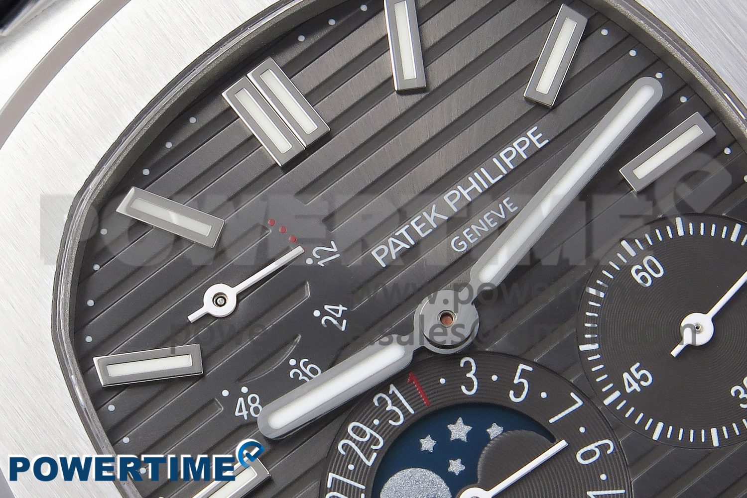 Nautilus 5712 SS PPF 1:1 Best Edition Gray Dial on Black Leather Strap A240 Super Clone V2 - Image 4