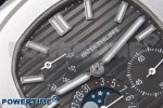 Nautilus 5712 SS PPF 1:1 Best Edition Gray Dial on Black Leather Strap A240 Super Clone V2 - Image 4