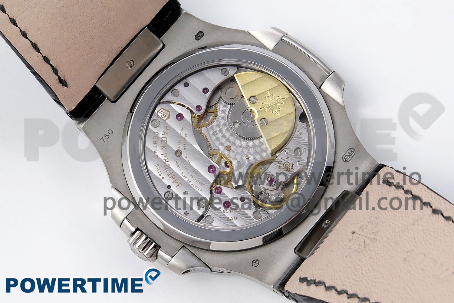 Nautilus 5712 SS PPF 1:1 Best Edition Gray Dial on Black Leather Strap A240 Super Clone V2 - Image 8