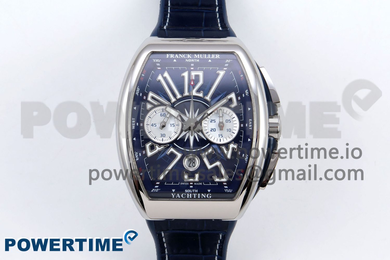 Vanguard Chrono SS ABF 1:1 Best Edition Blue Dial on Blue Leather Strap A7750 - Image 1