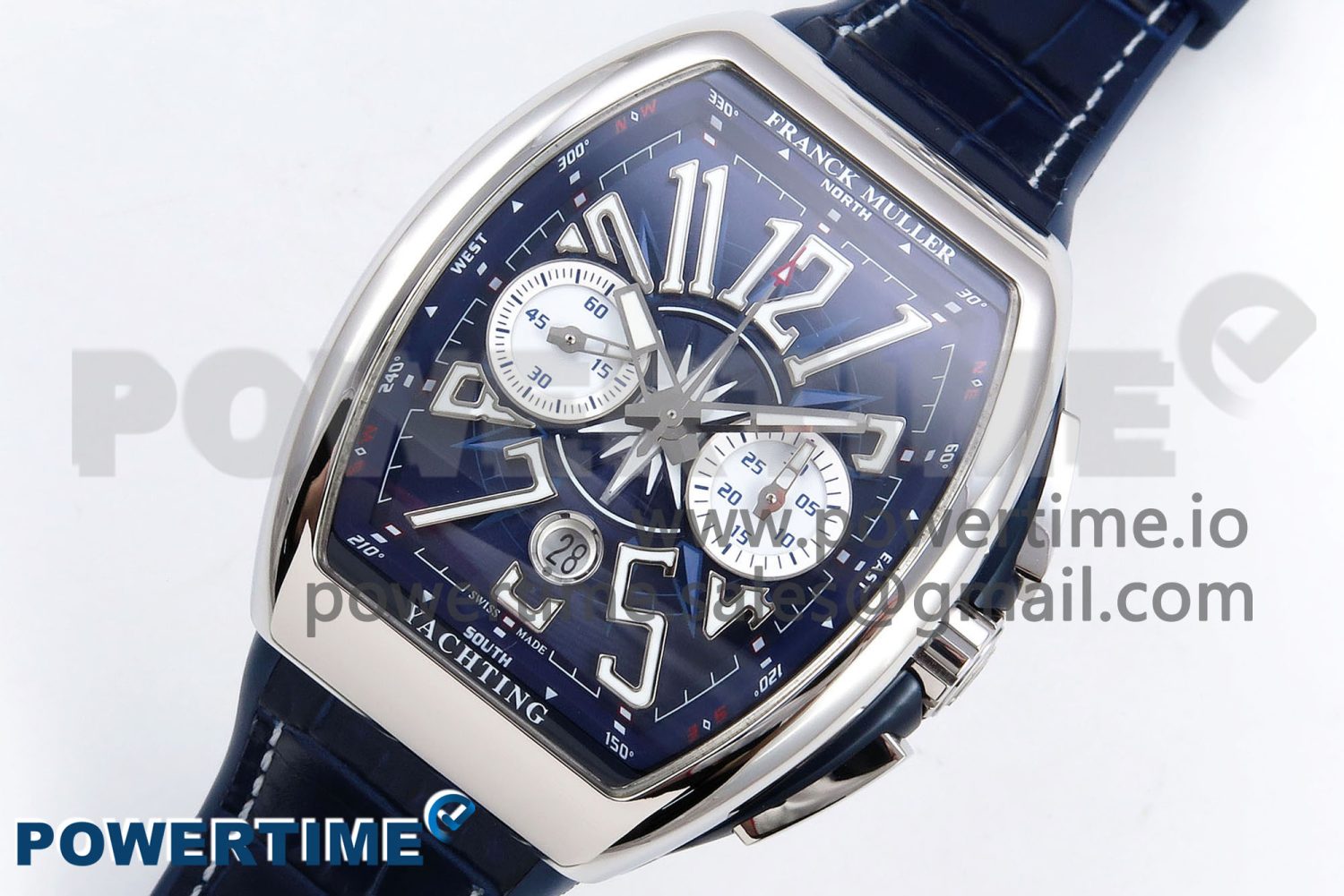 Vanguard Chrono SS ABF 1:1 Best Edition Blue Dial on Blue Leather Strap A7750 - Image 2
