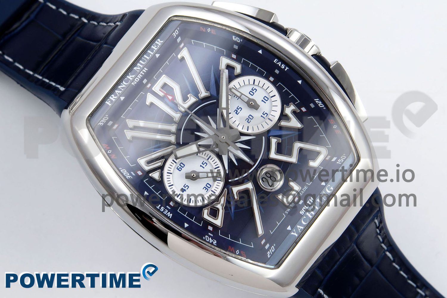 Vanguard Chrono SS ABF 1:1 Best Edition Blue Dial on Blue Leather Strap A7750 - Image 3