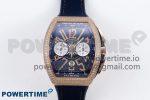 Vanguard Chrono RG Diamonds ABF 1:1 Best Edition Blue Dial on Blue Nylon Strap A7750