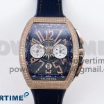 Vanguard Chrono RG Diamonds ABF 1:1 Best Edition Blue Dial on Blue Nylon Strap A7750