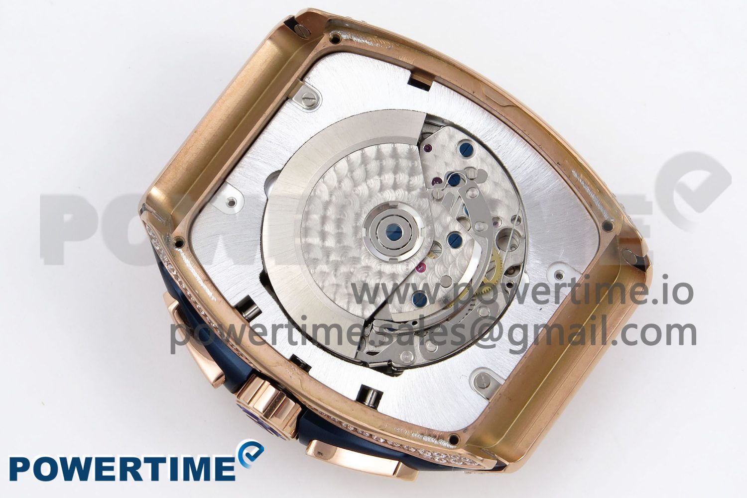 Vanguard Chrono RG ABF 1:1 Best Edition Blue Dial Full Diamonds on Blue Leather Strap A7750 - Image 11