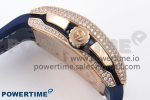 Vanguard Chrono RG ABF 1:1 Best Edition Blue Dial Full Diamonds on Blue Leather Strap A7750 - Image 6