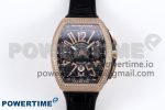 Vanguard Chrono RG Diamonds ABF 1:1 Best Edition Black Dial on Black Leather Strap A7750