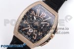 Vanguard Chrono RG Diamonds ABF 1:1 Best Edition Black Dial on Black Leather Strap A7750 - Image 2
