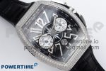 Vanguard Chrono SS Diamonds ABF 1:1 Best Edition Black Dial on Black Leather Strap A7750 - Image 3