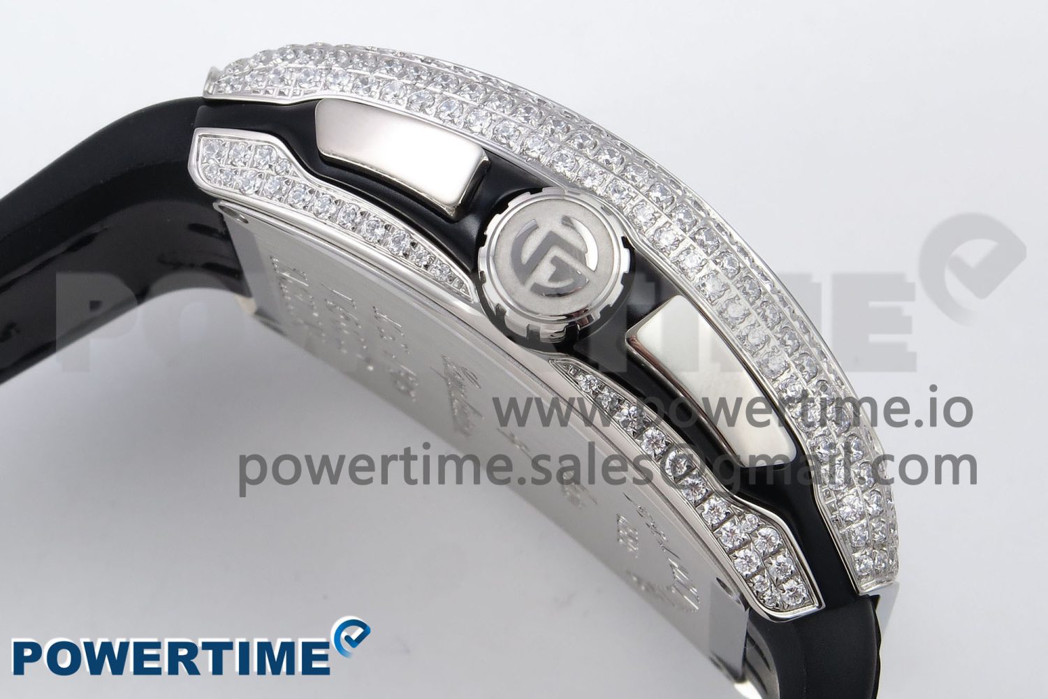 Vanguard Chrono SS Diamonds ABF 1:1 Best Edition Black Dial on Black Leather Strap A7750 - Image 6
