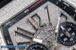 Vanguard Chrono SS ABF 1:1 Best Edition Black Dial Full Diamonds on Black Leather Strap A7750 - Image 4