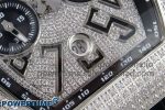 Vanguard Chrono SS ABF 1:1 Best Edition Black Dial Full Diamonds on Black Leather Strap A7750 - Image 5