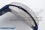Vanguard Chrono SS ABF 1:1 Best Edition Blue Dial Full Diamonds on Blue Nylon Strap A7750 - Image 7