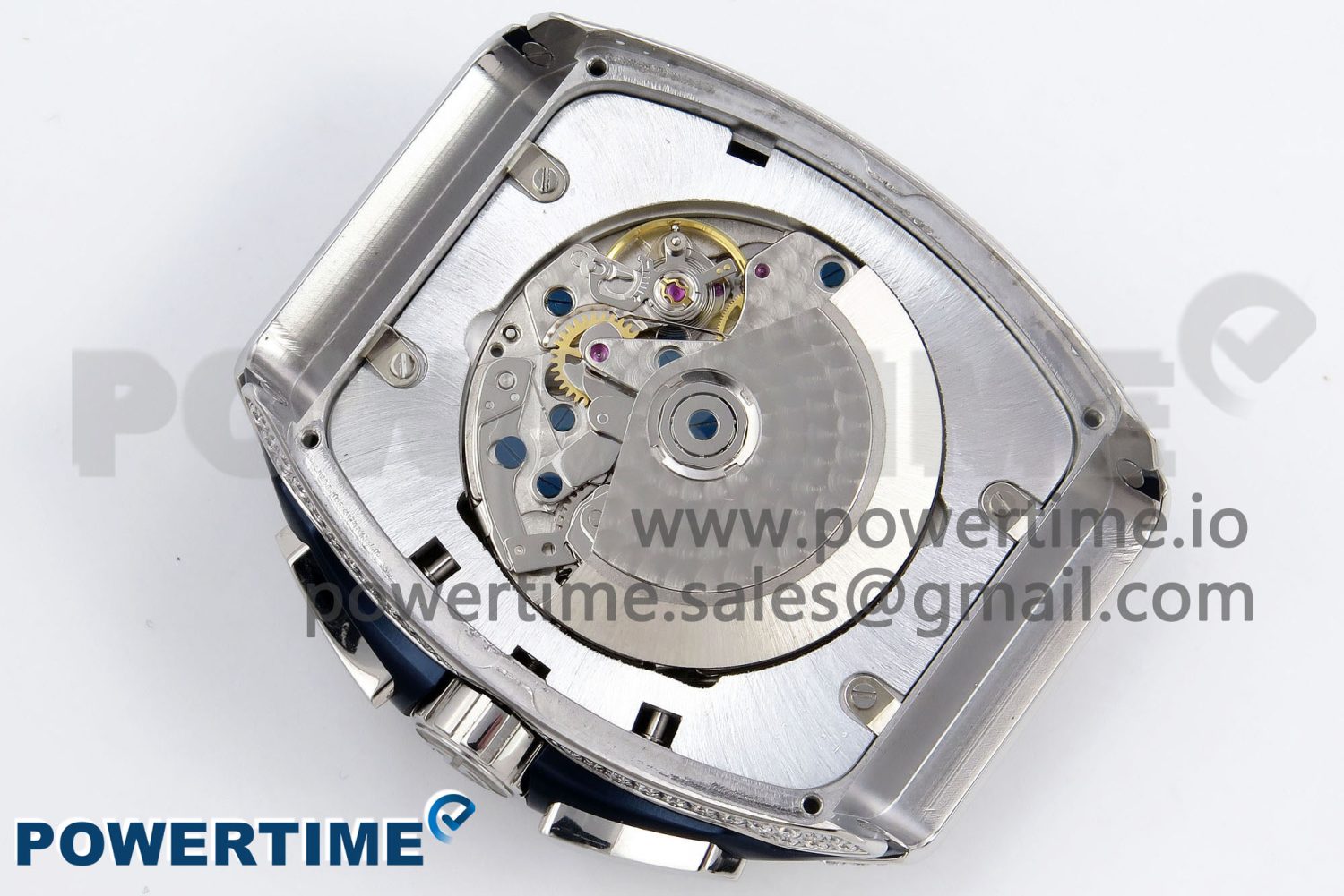 Vanguard Chrono SS ABF 1:1 Best Edition Blue Dial Full Diamonds on Blue Nylon Strap A7750 - Image 9