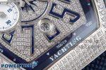 Vanguard Chrono SS ABF 1:1 Best Edition Blue Dial Full Diamonds on Blue Nylon Strap A7750 - Image 5