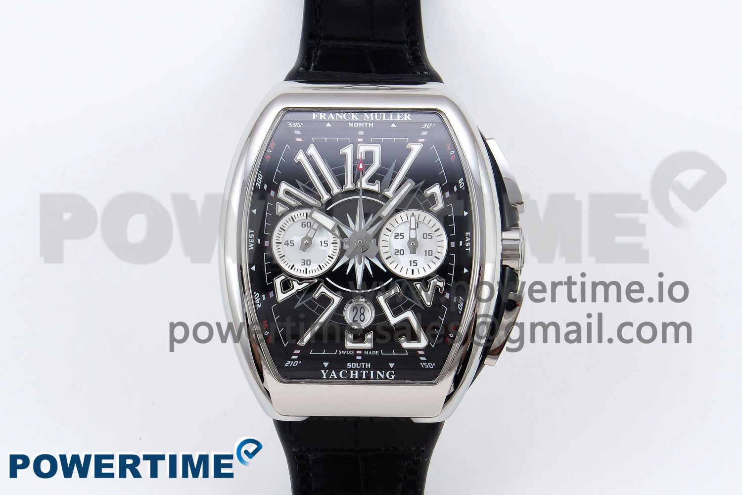 Vanguard Chrono SS ABF 1:1 Best Edition Black Dial on Black Leather Strap A7750 - Image 1