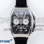 Vanguard Chrono SS ABF 1:1 Best Edition Black Dial on Black Leather Strap A7750