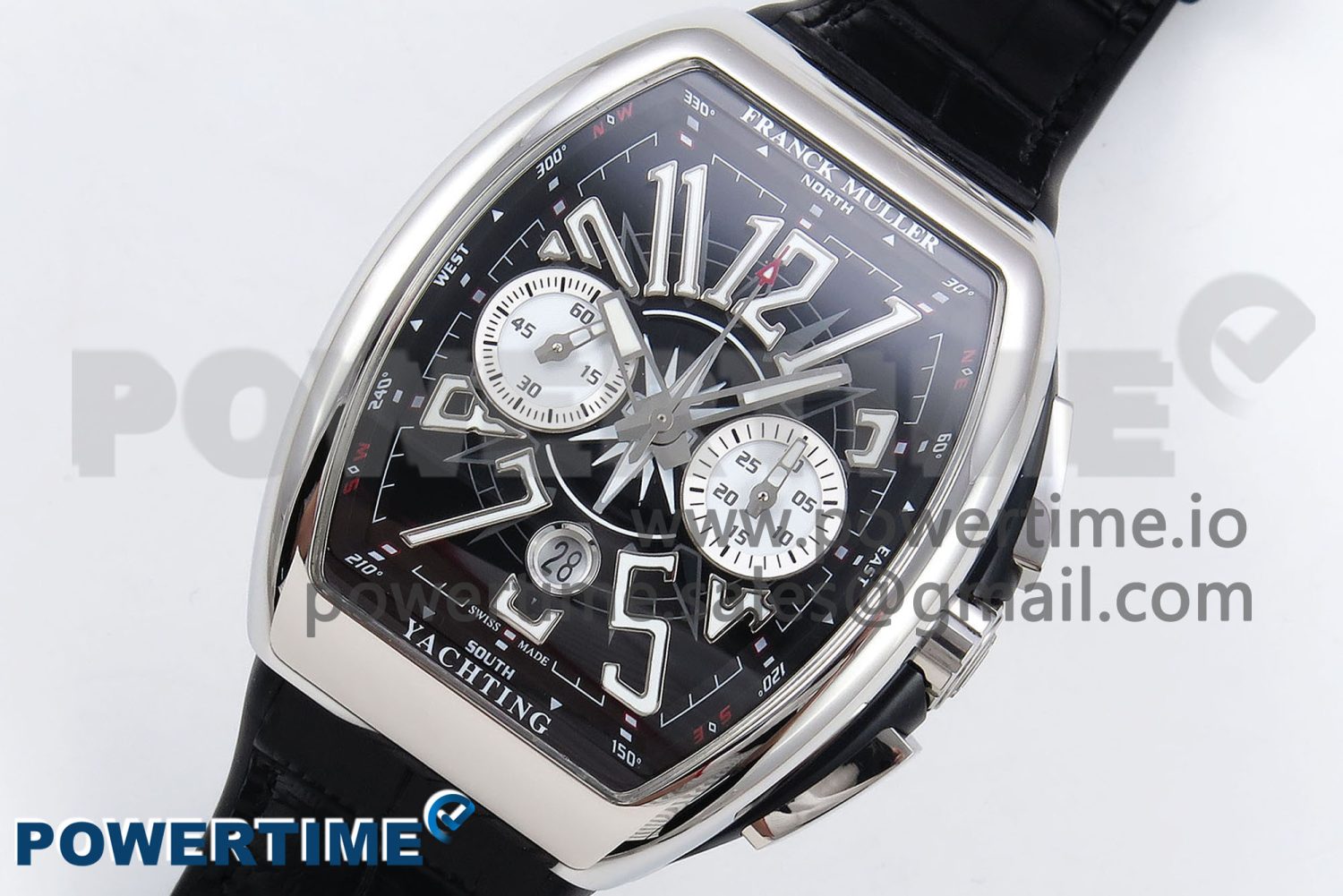 Vanguard Chrono SS ABF 1:1 Best Edition Black Dial on Black Leather Strap A7750 - Image 2