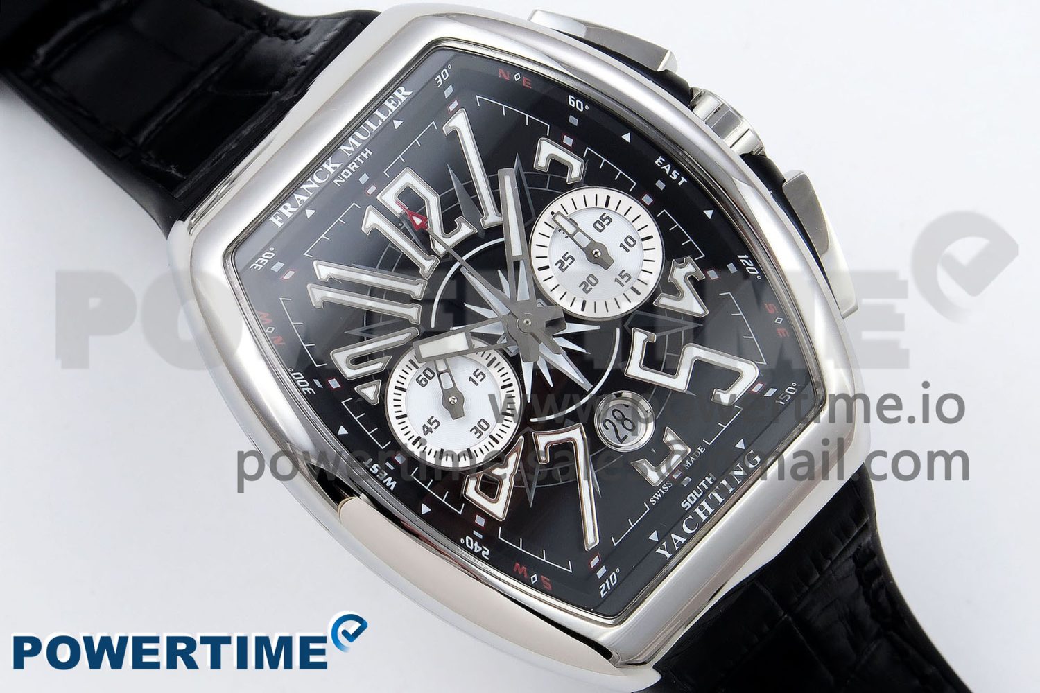 Vanguard Chrono SS ABF 1:1 Best Edition Black Dial on Black Leather Strap A7750 - Image 3