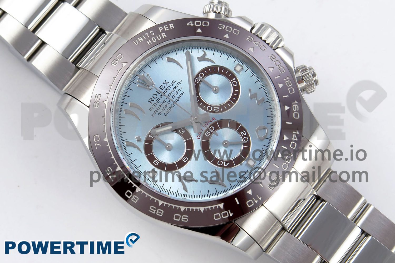 Daytona 116506 Clean 1:1 Best Edition Ice Blue Dial Arabic Markers on SS Bracelet SA4130 V2 - Image 3