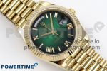 DayDate 40mm YG QF 1:1 Best Edition Green Roman Dial on President Bracelet A2824 (Gain Weight) - Image 3