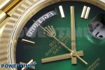 DayDate 40mm YG QF 1:1 Best Edition Green Roman Dial on President Bracelet A2824 (Gain Weight) - Image 4