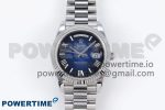 DayDate 40mm SS QF 1:1 Best Edition Blue Roman Dial on President Bracelet A2824 (Gain Weight)
