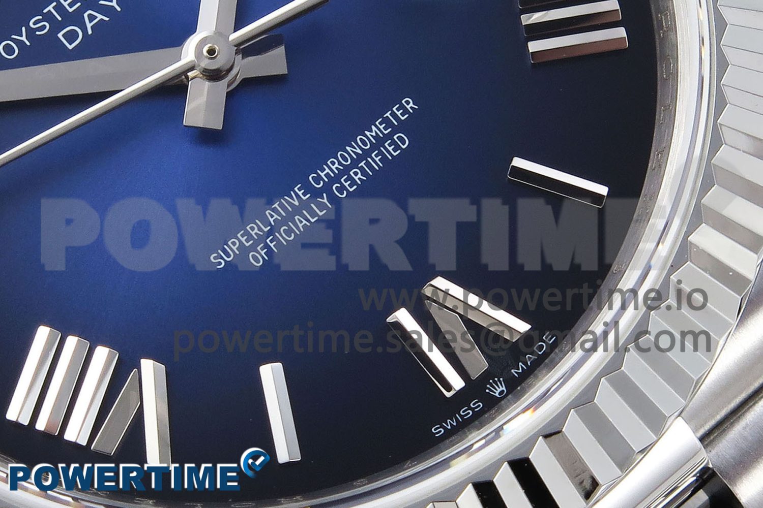 DayDate 40mm SS QF 1:1 Best Edition Blue Roman Dial on President Bracelet A2824 (Gain Weight) - Image 5