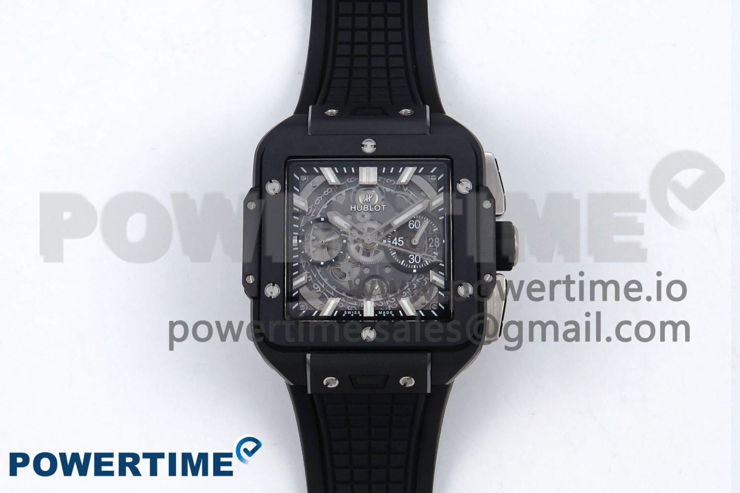 Square Bang Unico Black Ceramic BBF 1:1 Best Edition on Rubber Strap A1280 - Image 1