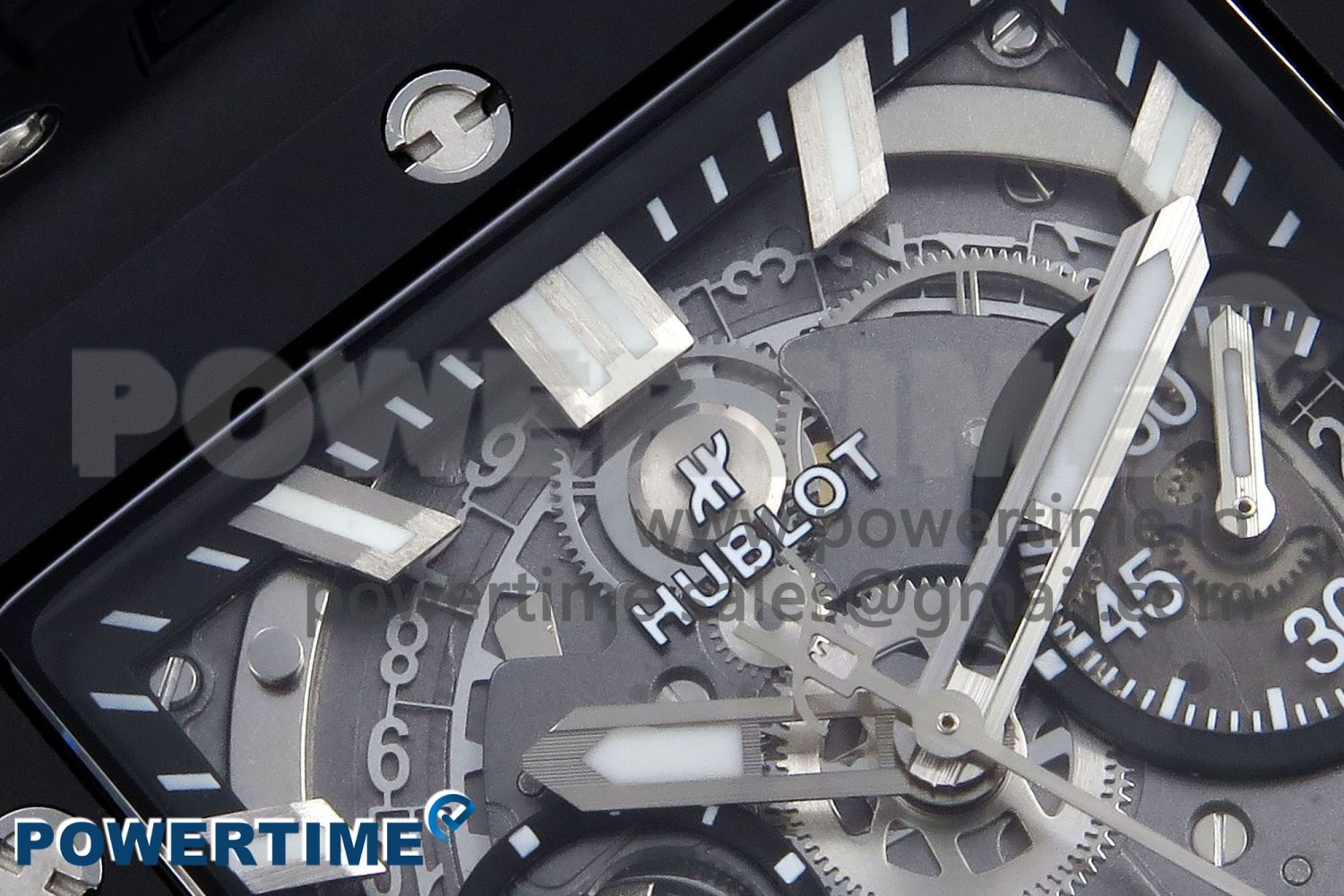 Square Bang Unico Black Ceramic BBF 1:1 Best Edition on Rubber Strap A1280 - Image 4