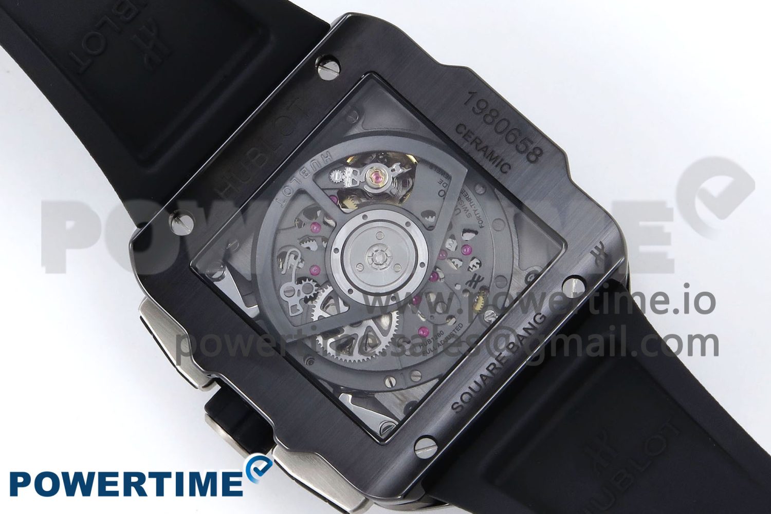 Square Bang Unico Black Ceramic BBF 1:1 Best Edition on Rubber Strap A1280 - Image 6