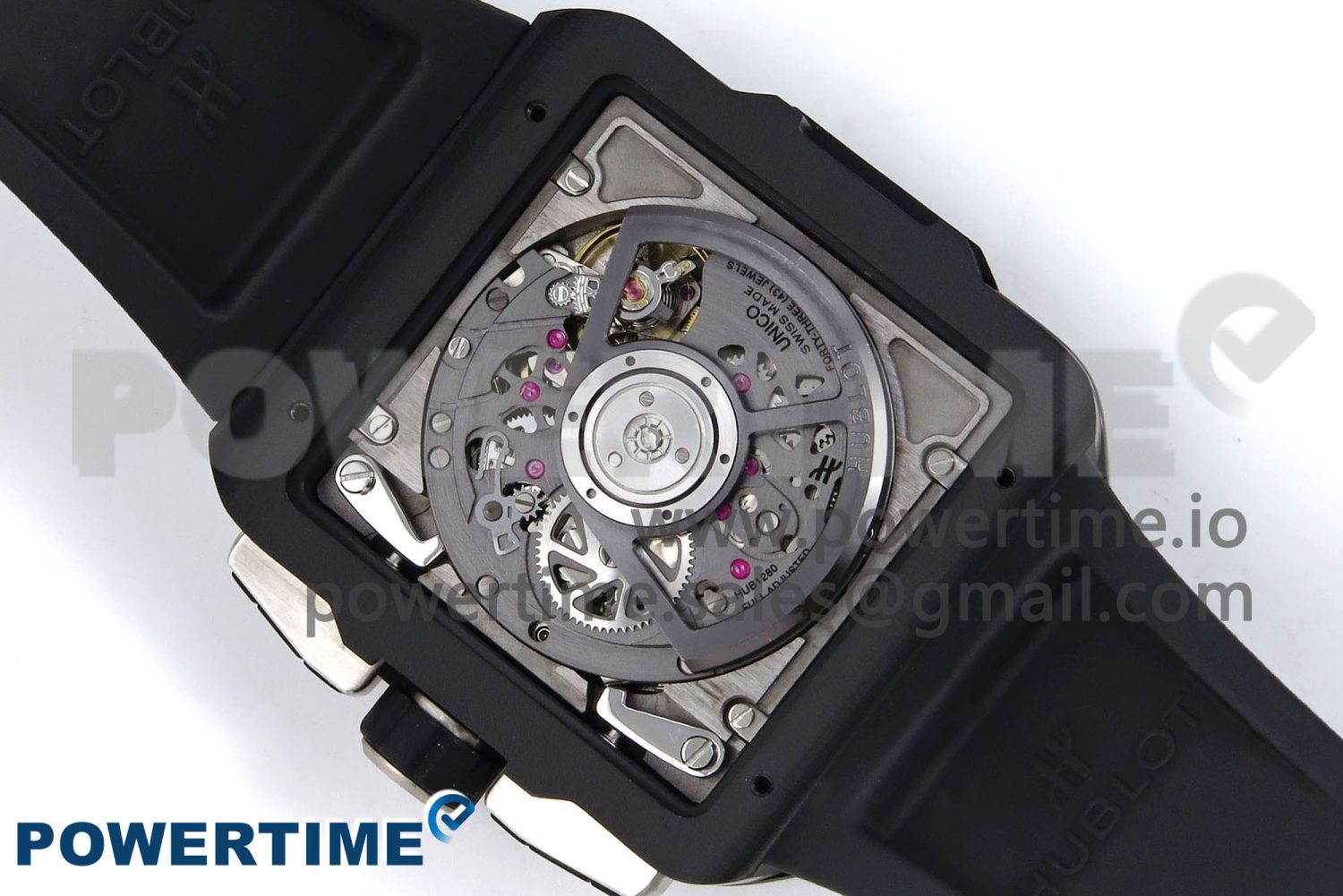 Square Bang Unico Black Ceramic BBF 1:1 Best Edition on Rubber Strap A1280 - Image 7