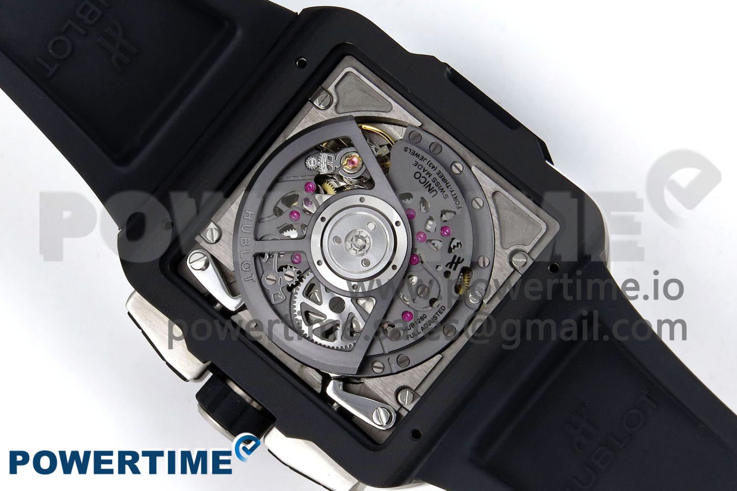 Square Bang Unico White Ceramic BBF 1:1 Best Edition on Rubber Strap A1280 - Image 7