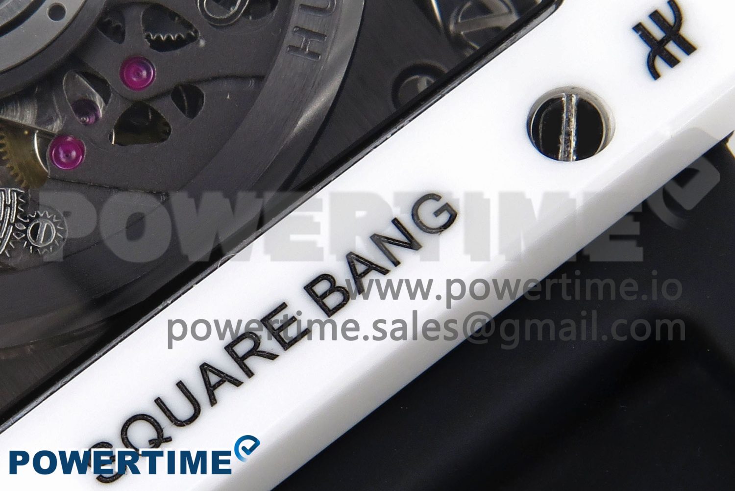 Square Bang Unico White Ceramic BBF 1:1 Best Edition on Rubber Strap A1280 - Image 12