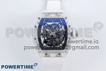 RM035-02 Transparent RMF 1:1 Best Edition Skeleton Dial on White Rubber Strap RMAL1