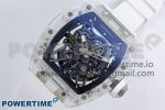 RM035-02 Transparent RMF 1:1 Best Edition Skeleton Dial on White Rubber Strap RMAL1 - Image 2