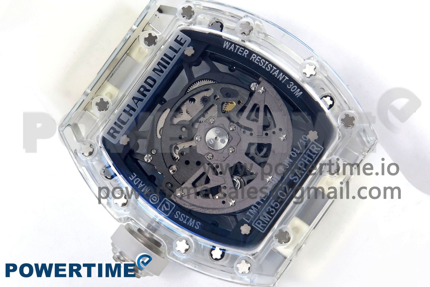 RM035-02 Transparent RMF 1:1 Best Edition Skeleton Dial on Transparent Rubber Strap RMAL1 - Image 9