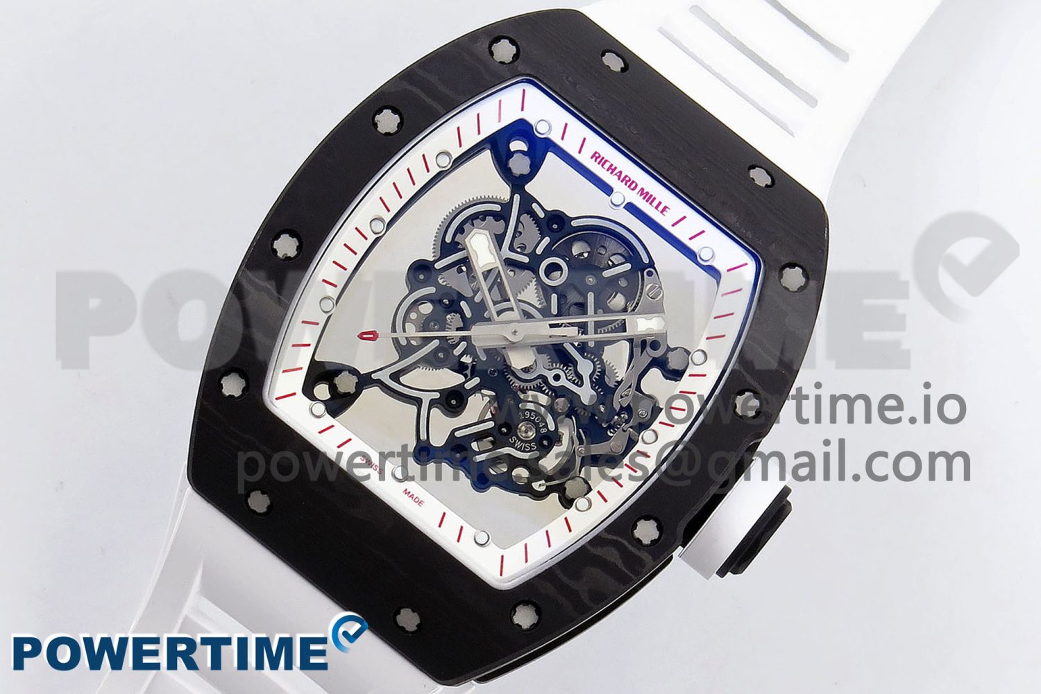 RM055 NTPT ZF 1:1 Best Edition White Bezel White Crown on Rubber Strap RMUL2 Super Clone - Image 2