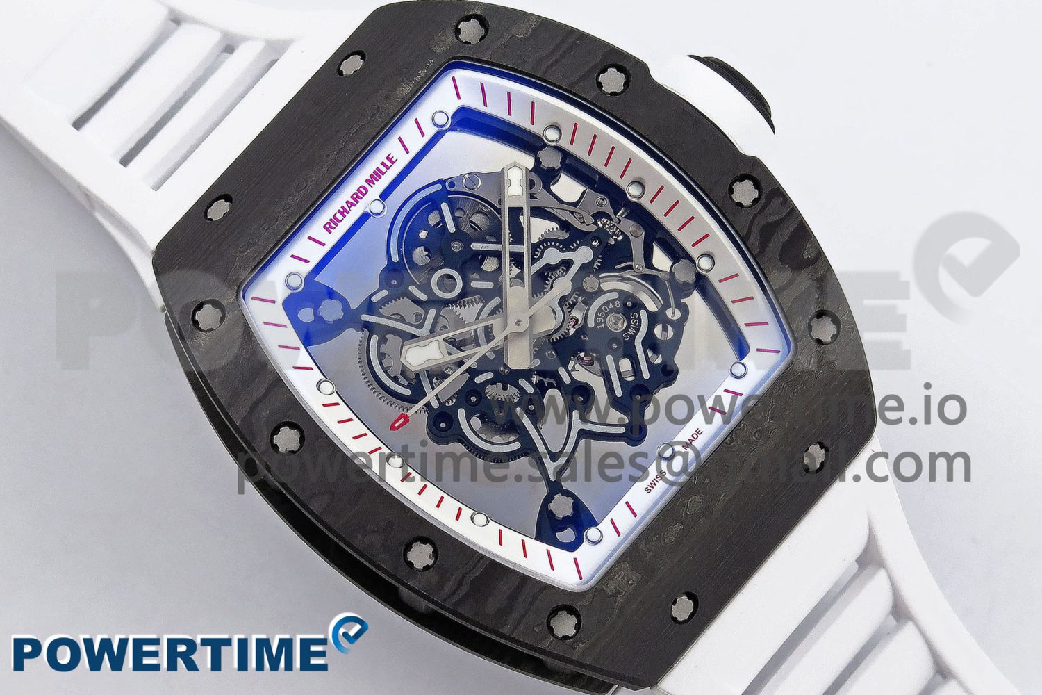 RM055 NTPT ZF 1:1 Best Edition White Bezel White Crown on Rubber Strap RMUL2 Super Clone - Image 3