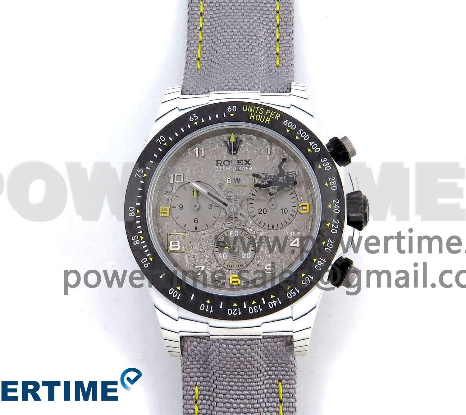 Daytona DIW Space Mission Gray Textured Dial on Gray Nylon Strap A4130 Clone