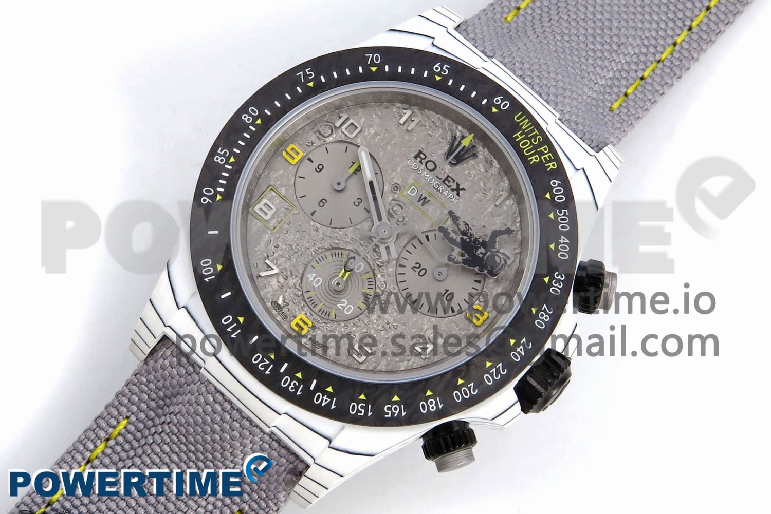 Daytona DIW Space Mission Gray Textured Dial on Gray Nylon Strap A4130 Clone - Image 2