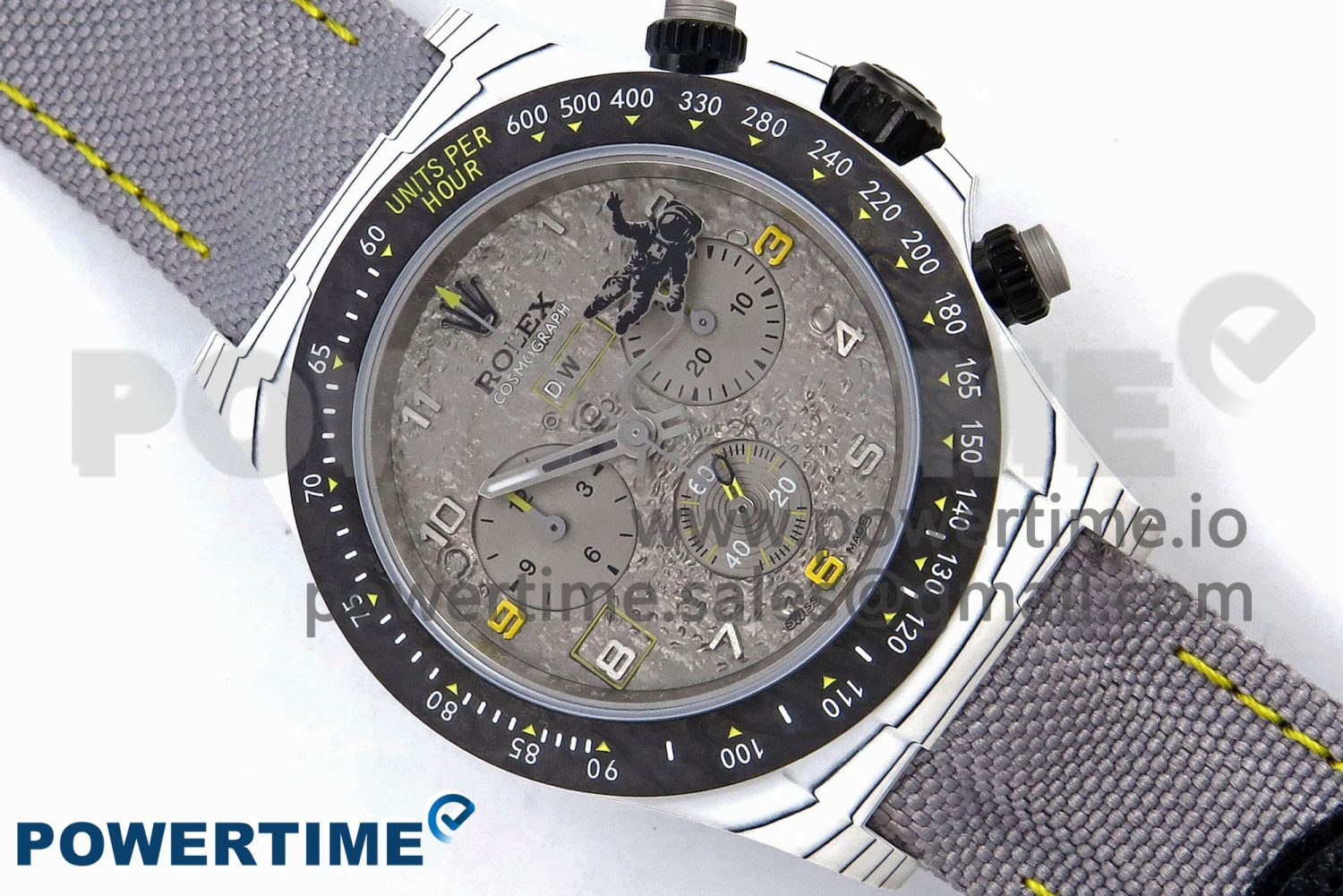 Daytona DIW Space Mission Gray Textured Dial on Gray Nylon Strap A4130 Clone - Image 3