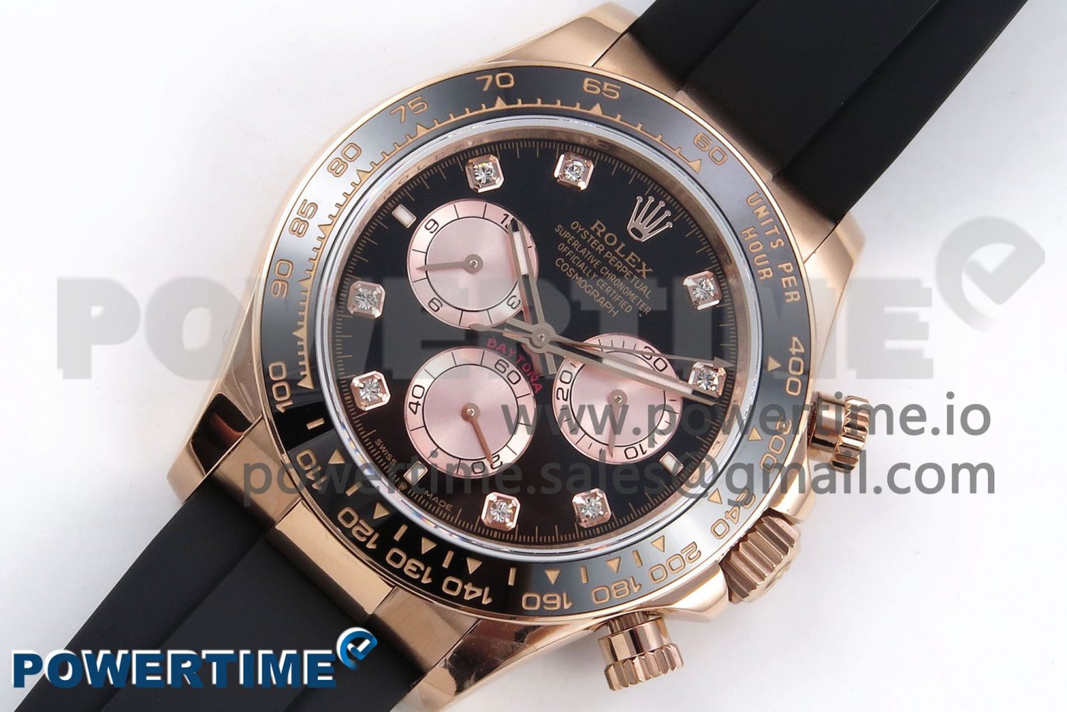 Daytona 126515 QF 1:1 Best Edition Black/RG Diamonds Dial on Oysterflex Strap SH4131 V5 - Image 2
