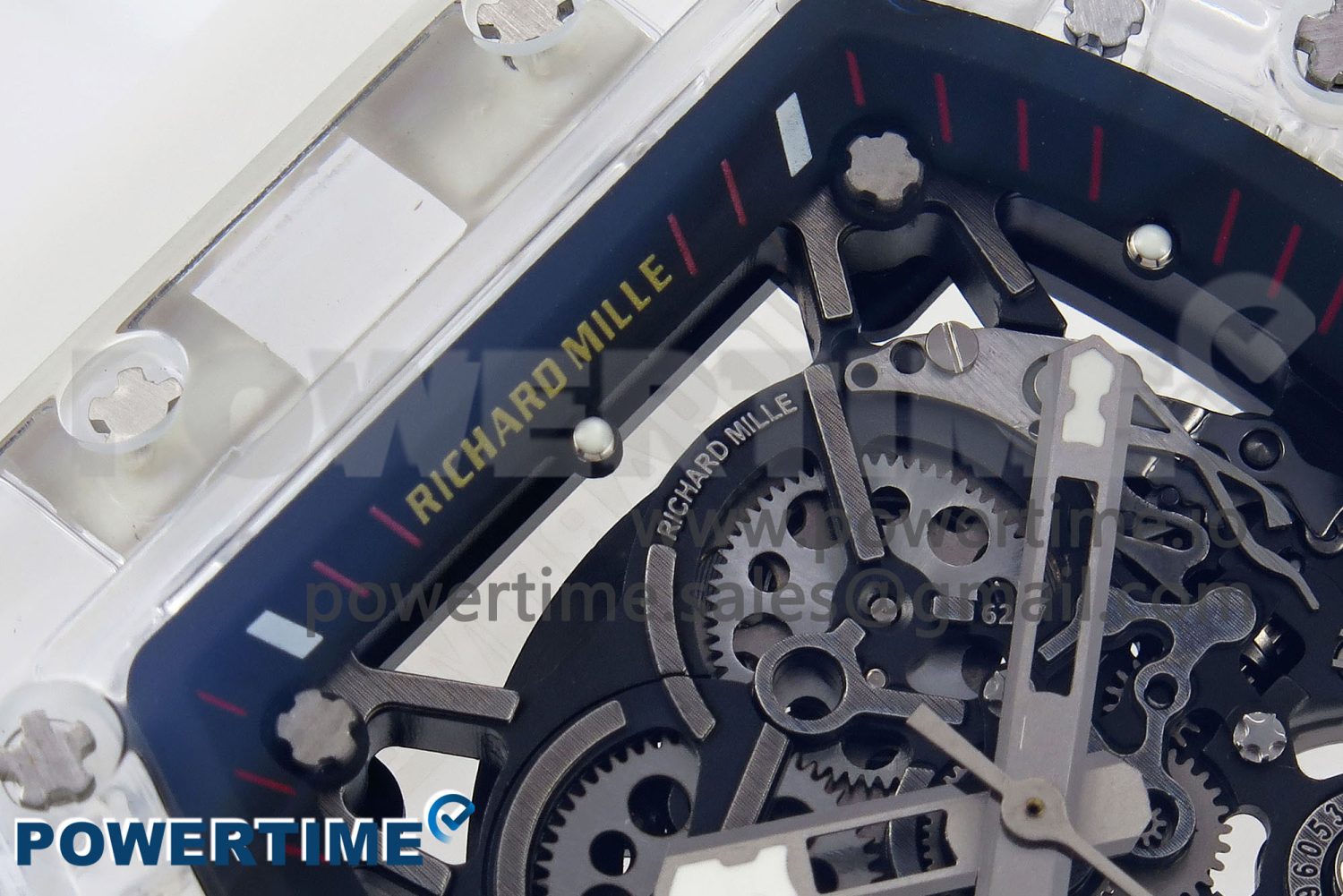 RM035-02 Transparent RMF 1:1 Best Edition Skeleton Dial on Transparent Rubber Strap RMAL1 - Image 4